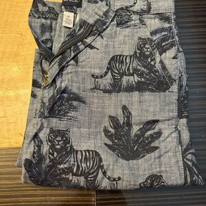 Place Kids Blue Tiger Print Shorts